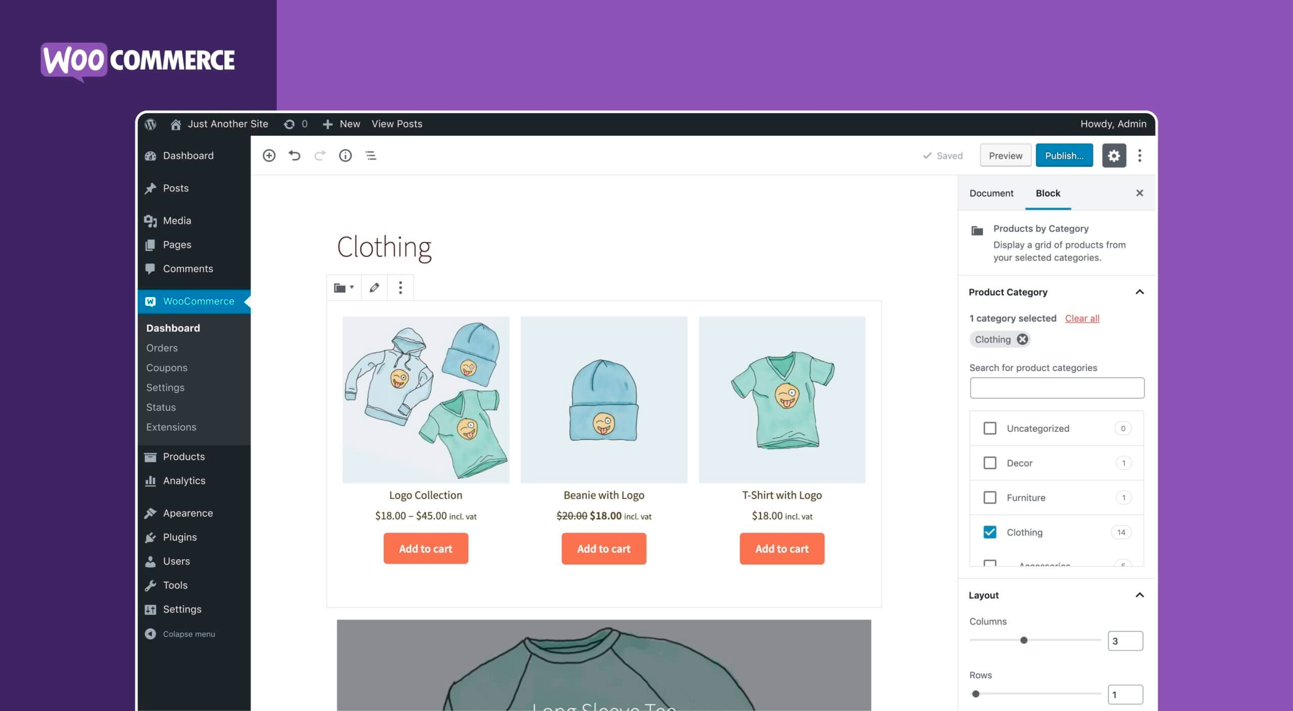 WooCommerce - Store administration panel